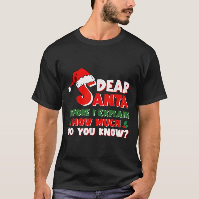 Funny Christmas Shirts Kids Adults Santa I Can Exp (Front)