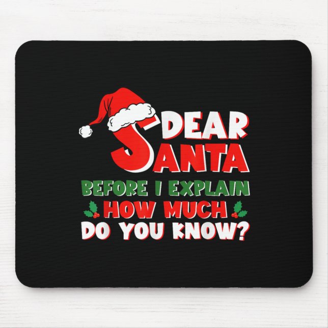 Funny Christmas Shirts Kids Adults Santa I Can Exp Mouse Mat (Front)
