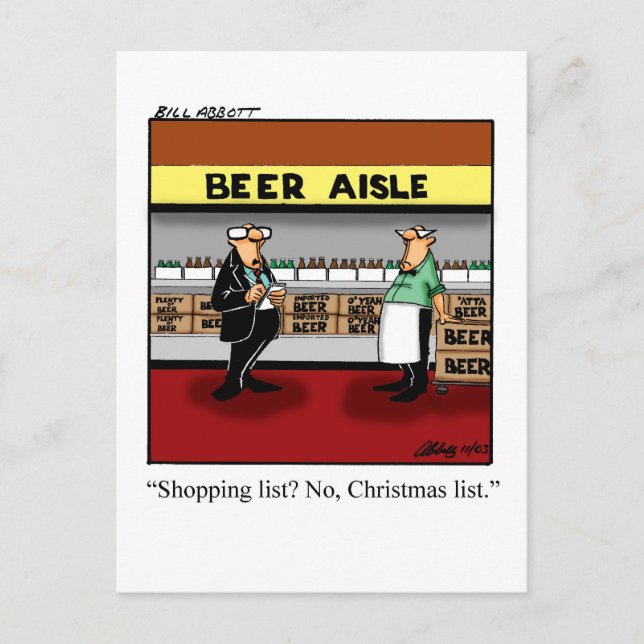 Funny Christmas Shopping Humour Postcard (Front)