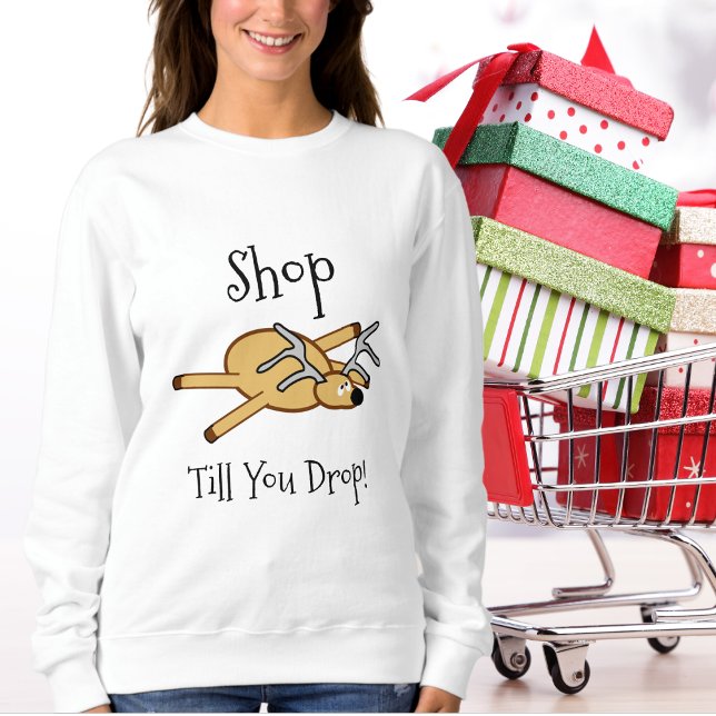 Funny Christmas Shopping, Ladies Sweatshirt (Funny Christmas Shopping, Ladies Sweatshirt)