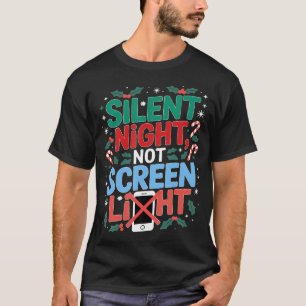 Funny Christmas Silent Night No Screen Light Paren T-Shirt
