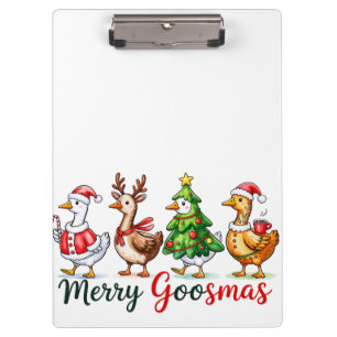 Funny Christmas Silly Goose Clipboard