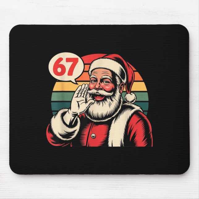 Funny Christmas Six Seven 67 Meme Brainrot Santa C Mouse Mat (Front)