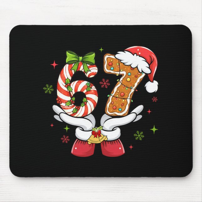 Funny Christmas Six Seven 6 7 Meme Gen Alpha Slang Mouse Mat (Front)