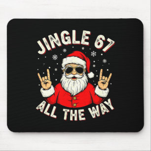 Funny Christmas Six Seven Santa Rock N' Roll Hands Mouse Mat