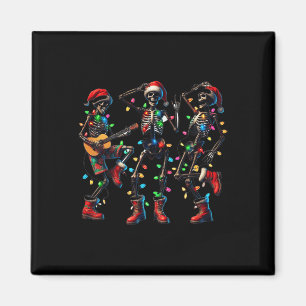 Funny Christmas Skeleton Dancing Xmas Light Music  Magnet