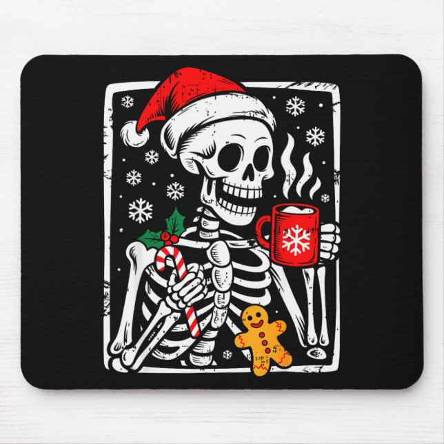 Funny Christmas Skeleton Hot Chocolate Xmas Men Wo Mouse Mat (Front)