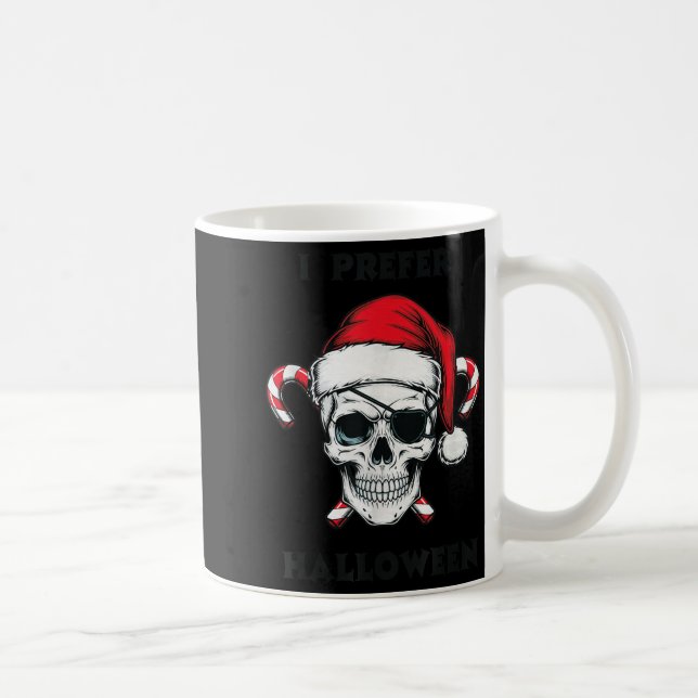 Funny Christmas Skeleton I Prefer Halloween  Coffee Mug (Right)