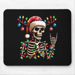 Funny Christmas Skeleton Santa Hat Xmas Vibes For Mouse Mat