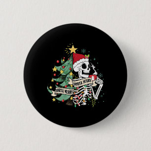 Funny Christmas Skeleton Sorta Merry Sorta Scary F 6 Cm Round Badge