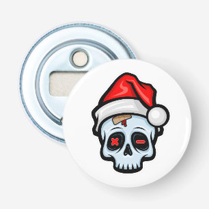 Funny Christmas Skull, Cartoon Style Bottle Opener