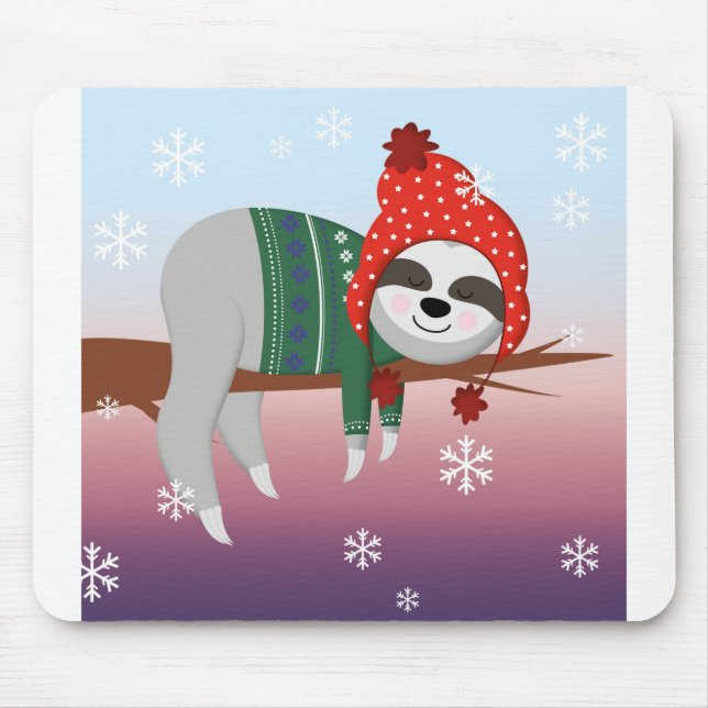 funny christmas sloth mouse mat (Front)