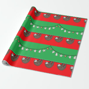 Funny Christmas Sloth Wrapping Paper