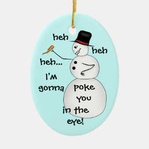 Funny Christmas snowman Ceramic Tree Decoration
