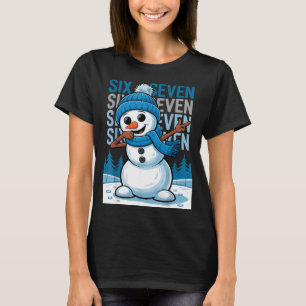 Funny Christmas Snowman Dabbing Xmas Dab Six Seven T-Shirt
