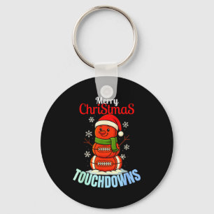 Funny Christmas Snowman Football For Men & Boy Key Ring