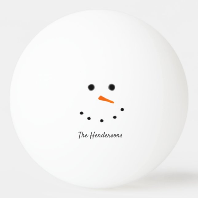 Funny Christmas Snowman Personalised Ping Pong Ball (Front)