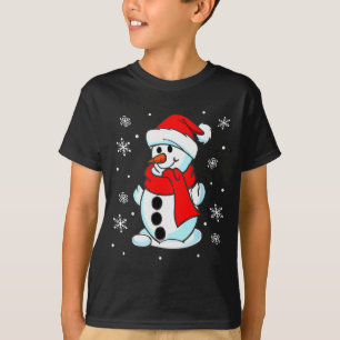Funny Christmas Snowman Tee Cute Santa Men Women K