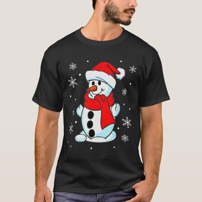 Funny Christmas Snowman Tee Cute Santa Men Women K (Front)