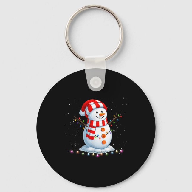 Funny Christmas Snowman Tee Cute Santa Men Women K Key Ring (Front)