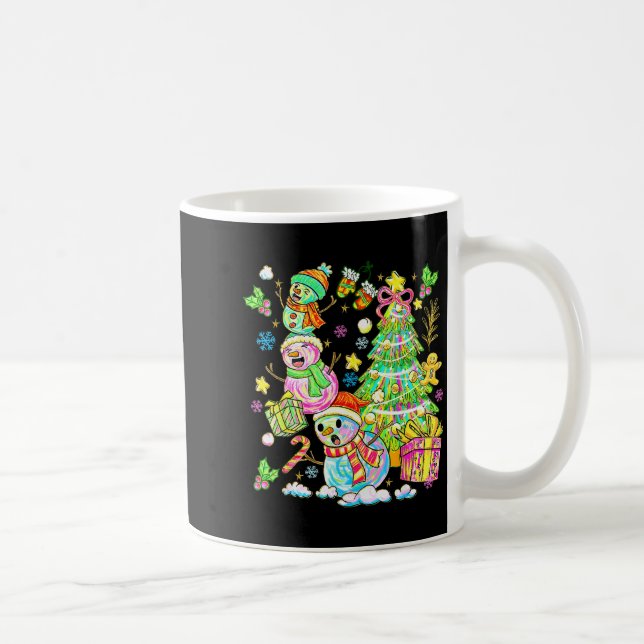 Funny Christmas Snowman Topper Tree Holiday Family Coffee Mug (Right)