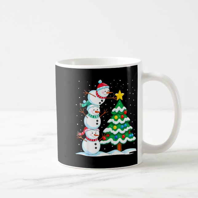 Funny Christmas Snowman Topper Tree Holiday Family Coffee Mug (Right)