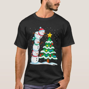 Funny Christmas Snowman Topper Tree Holiday Family T-Shirt