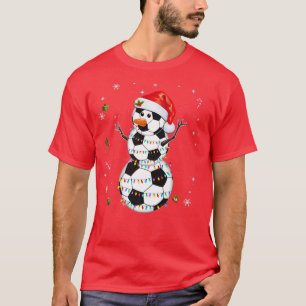 Funny Christmas Soccer Balls Santa Snowman Xmas Li T-Shirt