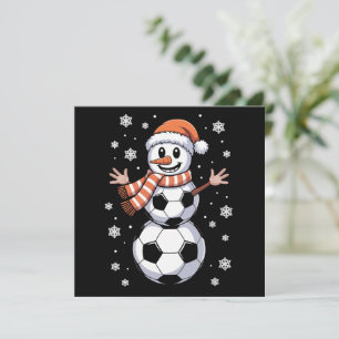 Funny Christmas Soccer Balls Tree As Snowman Holiday Card