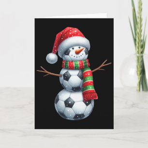 Funny Christmas Soccer Bylls Snowman Card