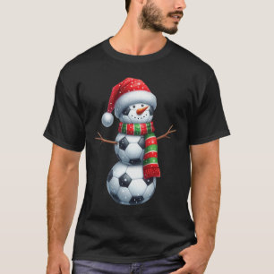 Funny Christmas Soccer Bylls Snowman T-Shirt