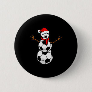 Funny Christmas Soccer Santa Snowman 6 Cm Round Badge