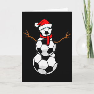 Funny Christmas Soccer Santa Snowman  Card