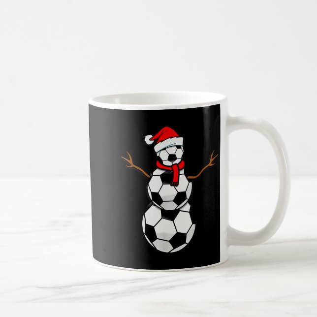 Funny Christmas Soccer Santa Snowman  Coffee Mug (Right)