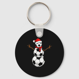 Funny Christmas Soccer Santa Snowman Key Ring