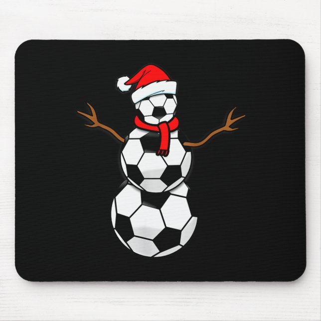 Funny Christmas Soccer Santa Snowman  Mouse Mat (Front)