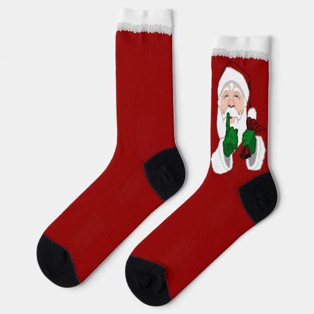 Funny Christmas Socks Festive Santa Socks Custom (Left)