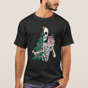 Funny Christmas Sorta Merry Sorta Scary Skeleton X T-Shirt