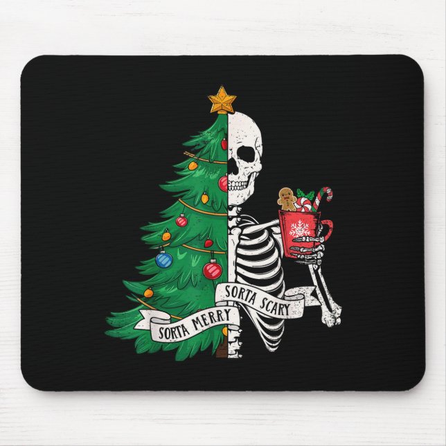 Funny Christmas Sorta Merry Sorta Y Skeleton Xmas  Mouse Mat (Front)