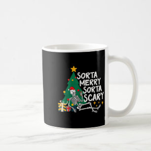 Funny Christmas Sorta Merry Sorta Y Xmas Tree Skel Coffee Mug