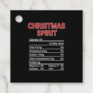 Funny Christmas Spirit Recipe Christmas Gift Favour Tags