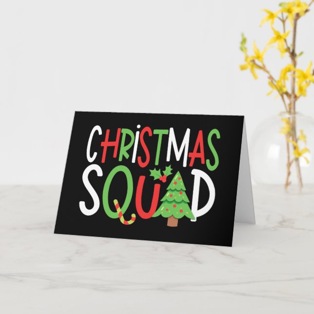 Funny Christmas Squad Family Holiday  Card (Yellow Flower)