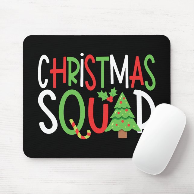 Funny Christmas Squad Family Holiday  Mouse Mat (With Mouse)