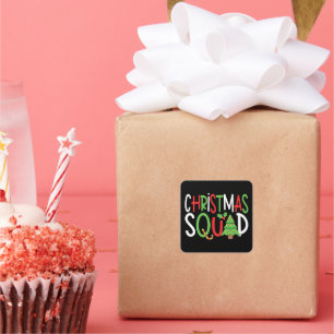 Funny Christmas Squad Family Holiday Square Sticker