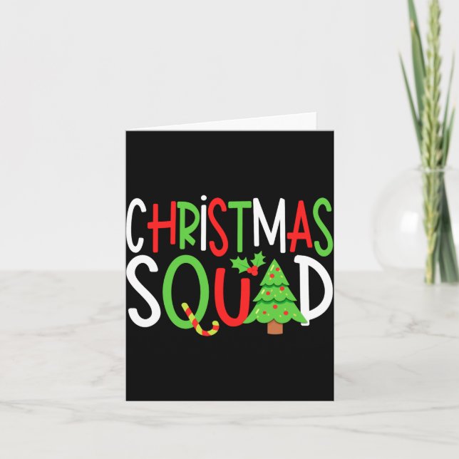 Funny Christmas Squad Family Holiday T Shirt  Card (Front)