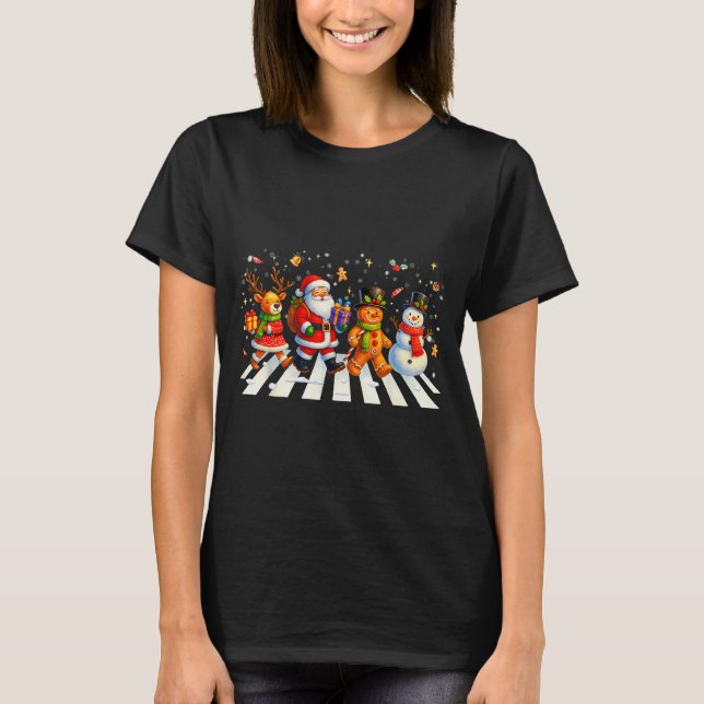 Funny Christmas Squad Santa Gingerbread Xmas Men W T-Shirt (Front)