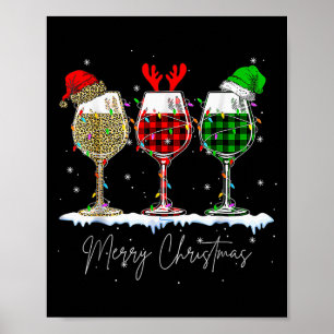 Funny Christmas Srits Gles Of Wine Xmas Holidays P Poster