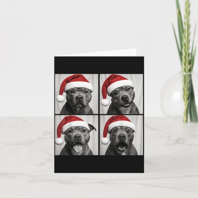 Funny Christmas Staffordshire Bull Terrier Santa P Card (Front)
