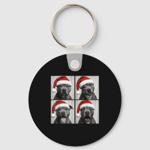 Funny Christmas Staffordshire Bull Terrier Santa P Key Ring