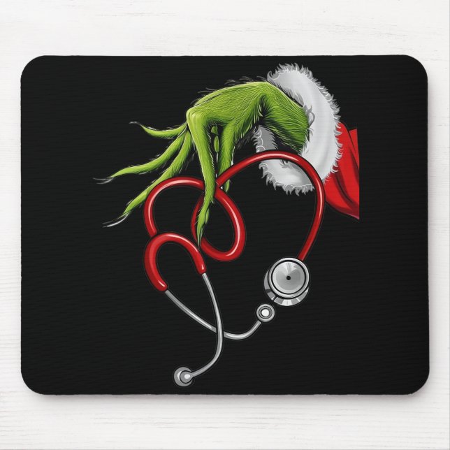 Funny Christmas Stethoscope Mouse Mat (Front)
